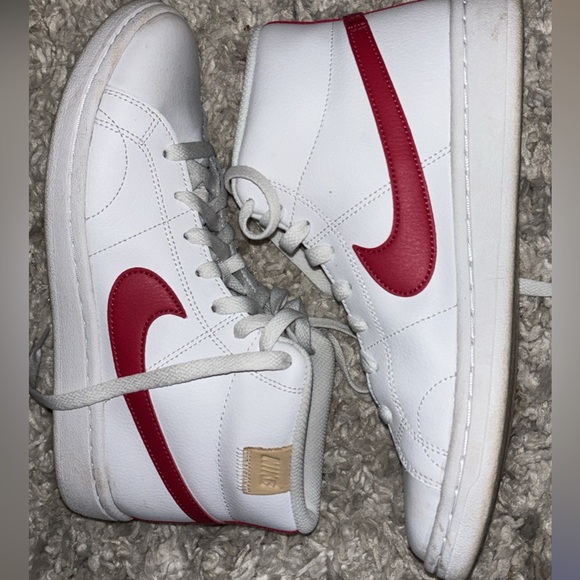 Nike Shoes - Nike Court Royale 2 Mid White Red High Top Sneakers CT1725-101 Womens Size 8 EUC